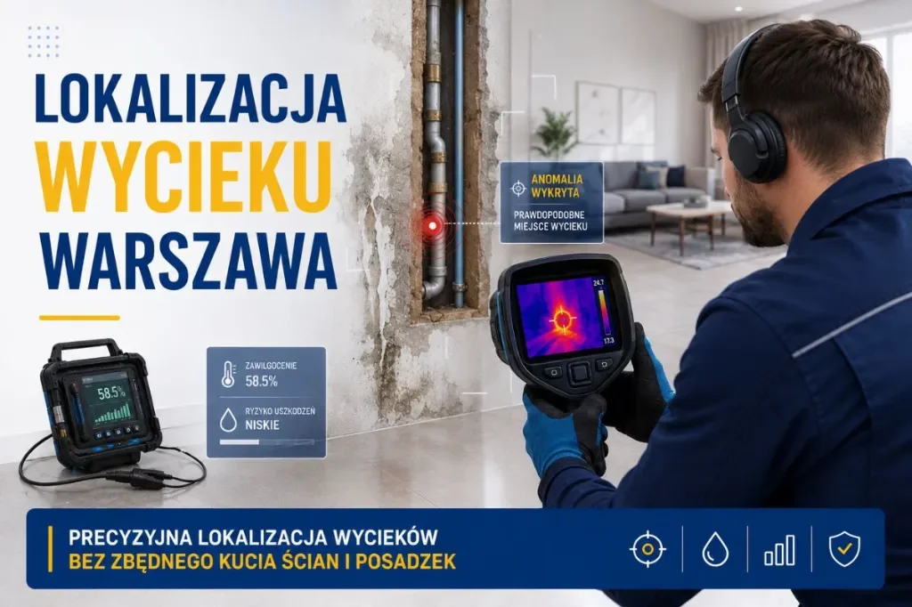 lokalizacja wycieku Warszawa